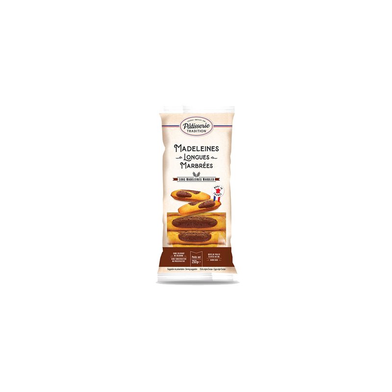 MADELEINES LONGUES MARBREES 250G
